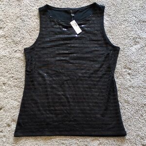 NWT Soma Intimates Black Stripe Sequin Tank Top Size Medium